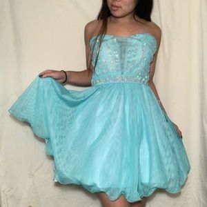 New sparky blue occasion dress